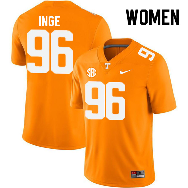 Women #96 Isaiah Inge Tennessee Volunteers College Football Jerseys Stitched-Orange